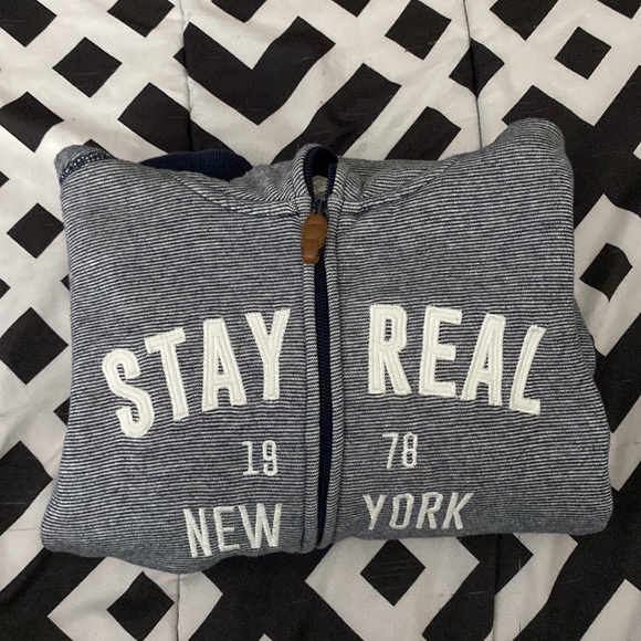 Boys L.O.G.G “Stay Real” Zip Up Hoodie - Picture 2 of 5